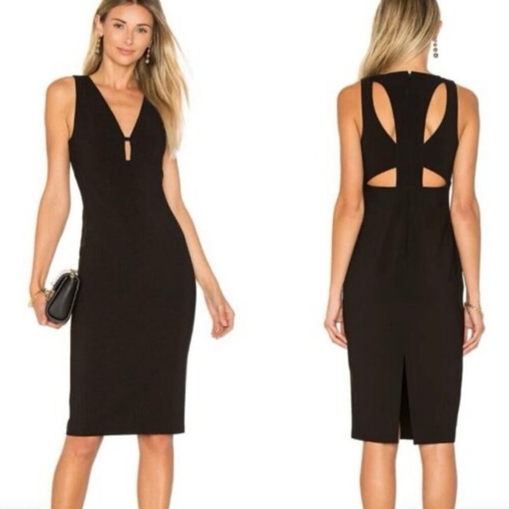 Likely Asbury Cutout Little Black Dress LBD Midi Sexy Sophisticated Size 2